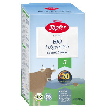 Lapte praf Bio 3 de la 10 luni, 600g, Topfer