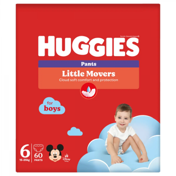 Scutece-chilotel Pants Box Marimea 6 pentru baieti de 15-25kg, 60 bucati, Huggies