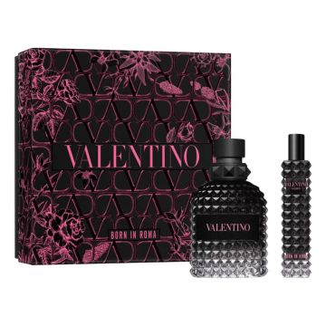 Set cadou Valentino Uomo Born in Roma, Apa de toaleta, Barbati. 100 ml + 10 ml Set cadou Valentino Uomo Born in Roma, Apa de toaleta, Barbati. 100 ml + 10 ml