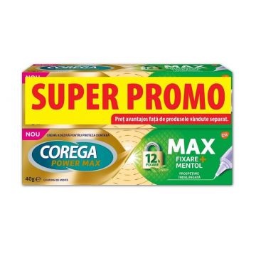 Corega Max Fixare + Mentol Crema adeziva 40 g 1 + 1