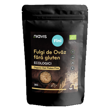 Fulgi de ovaz ecologici fara gluten, 250g, Niavis