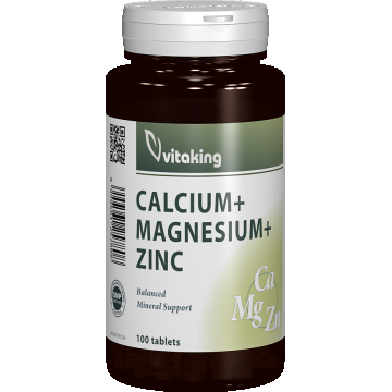 Calciu + Magneziu + Zinc, 100 comprimate, Vitaking