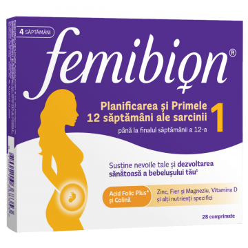 Femibion 1 Planificarea si Primele 12 Saptamani ale Sarcinii, 28 comprimate filmate