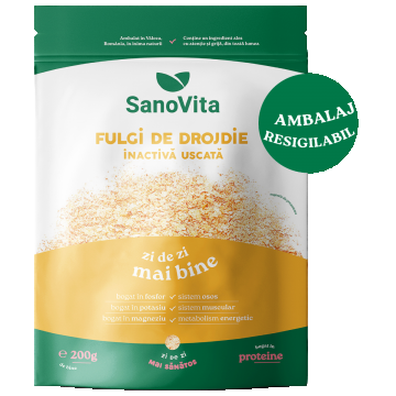 Fulgi de drojdie inactiva uscata, 200g, SanoVita