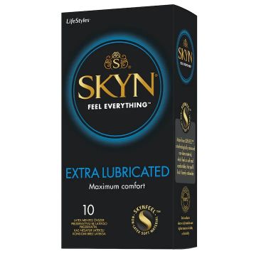 Prezervative fara latex Extra Lubricated, 10bucati, Skyn