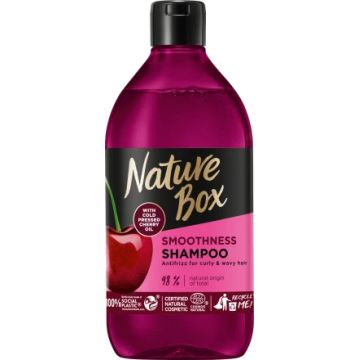 Sampon cu ulei din samburi de cirese presat la rece, 385ml, Nature Box
