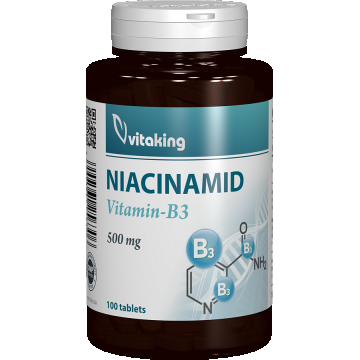 Vitamina B3 Niacinamida 500mg, 100 comprimate, Vitaking