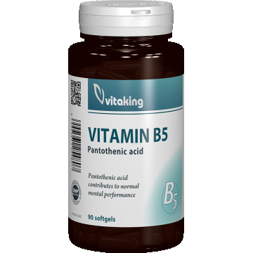 Vitamina B5 Acid pantotenic 200mg, 90 capsule gelatinoase, Vitaking