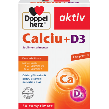 Calciu + D3, 30 comprimate, Doppelherz