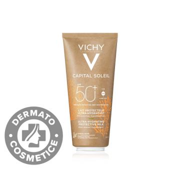 Lapte pentru protectie solara SPF 50+ pentru fata si corp conceput sustenabil Capital Soleil, 200ml, Vichy