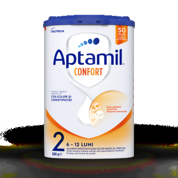 Lapte praf Confort 2, 6-12 luni, 800g, Aptamil