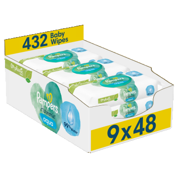 Pachet Servetele umede Harmonie Aqua, 9 x 48 bucati, Pampers