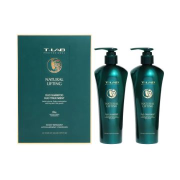 Set cadou T-LAB Professional Natural Lifting, Sampon, 300 ml + Tratament, 300 ml