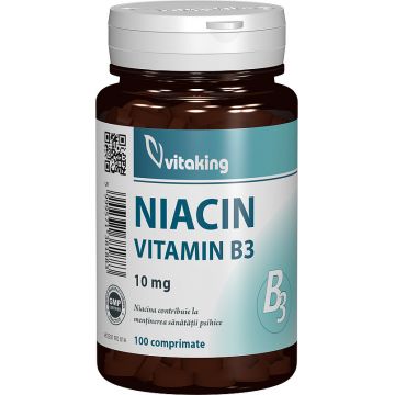 Vitamina B3 niacina 10mg, 100 comprimate, Vitaking