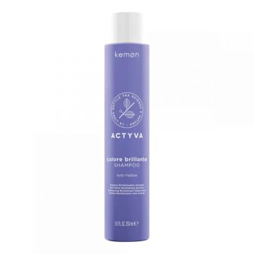 Sampon par blond cu pigment violet Anti-Yellow Actyva Colore Brillante, 250ml, Kemon
