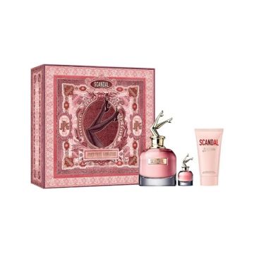 Set cadou Jean Paul Gaultier Scandal, Femei, Apa de Parfum, 80 ml + Lotiune de corp, 75 ml + Apa de Parfum, 6 ml Set cadou Jean Paul Gaultier Scandal, Femei, Apa de Parfum, 80 ml + Lotiune de corp, 75 ml + Apa de Parfum, 6 ml