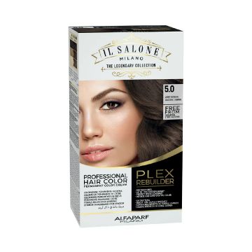 Vopsea permanenta Il Salone Plex Rebuilder Nr. 5.0 Light Brown, 100ml, Alfaparf