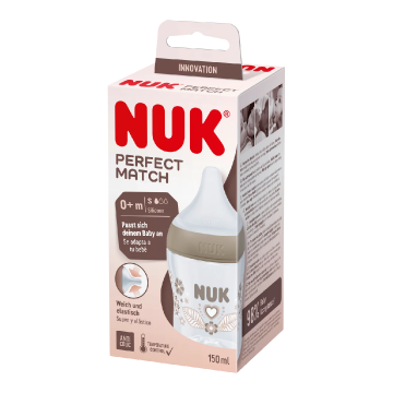 Biberon Perfect Match inima, tetina marimea S, 0+ luni, 150ml, Nuk