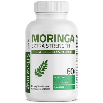 Extract din frunze de Moringa Oleifera 5000mg, 60 capsule vegetale, Bronson Laboratories
