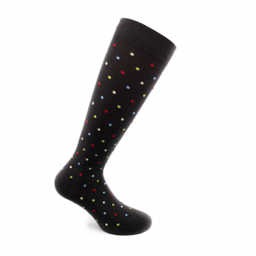 Sosete bumbac pana la genunchi, Fancy Socks, negru - S