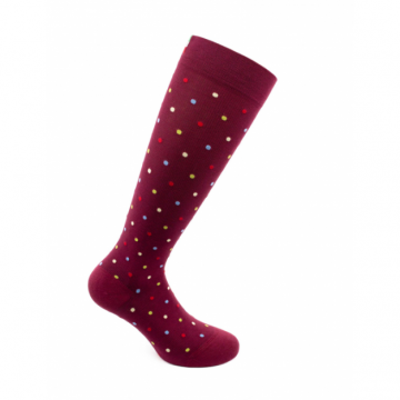 Sosete bumbac pana la genunchi, Fancy Socks, rosu - M