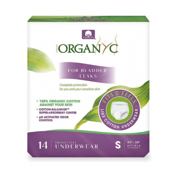 Lenjerie intima de protectie pentru incontinenta urinara, 14 bucati, marimea S, Organyc Lenjerie intima de protectie pentru incontinenta urinara, 14 bucati, marimea S, Organyc