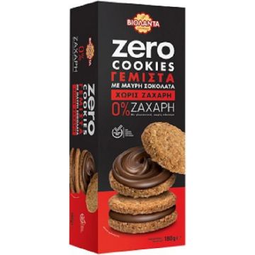 Biscuiti cu cacao si crema de ciocolata fara zahar, 180g, Violanta Biscuiti cu cacao si crema de ciocolata fara zahar, 180g, Violanta