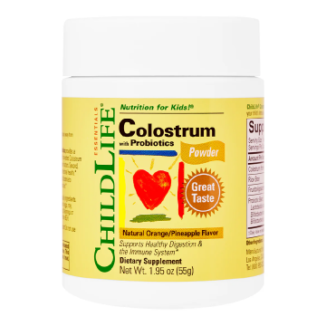 Colostrum cu probiotice pudra, Portocala si Ananas, 55 g, Childlife Essentials