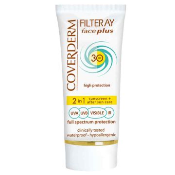 Crema cu protectie solara Filteray Face Plus SPF30 Normal Soft Brown, 50ml, Coverderm Crema cu protectie solara Filteray Face Plus SPF30 Normal Soft Brown, 50ml, Coverderm