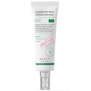 Crema de fata cu protectie solara SPF 50+ Complete No-Stress Physical, 50ml, Axis-Y Crema de fata cu protectie solara SPF 50+ Complete No-Stress Physical, 50ml, Axis-Y