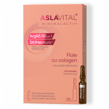 Fiole cu colagen Mineralactiv, 10 fiole*2 ml, Aslavital