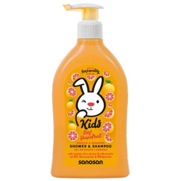 Gel de dus si sampon 2in1 cu aroma de grapefruit, 400ml, Sanosan