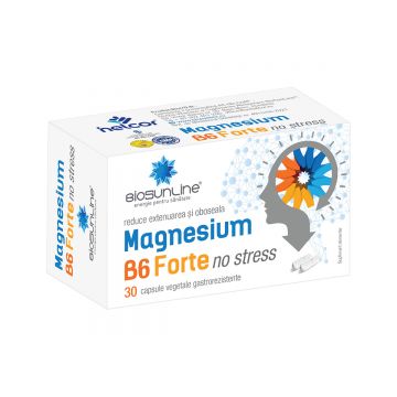 Magnesium B6 Forte No Stress, 30 capsule gastrorezistente, BioSunLine