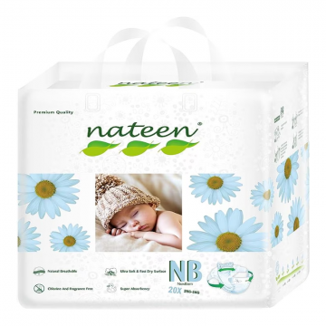 Scutece hipoalergenice Flex&Fit Premium, New Born, Nr 1, 3-5 kg, 20 bucati, Nateen