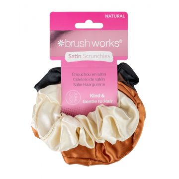 Set 4 elastice de par din satin natural, 1 bucata, Brushworks