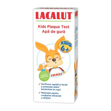 Apa de gura pentru copii peste 6 ani Plaque Test Kids, 300ml, Lacalut