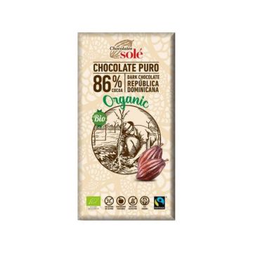 Chocolates Sole Ciocolata bio cu 86% cacao, 100g