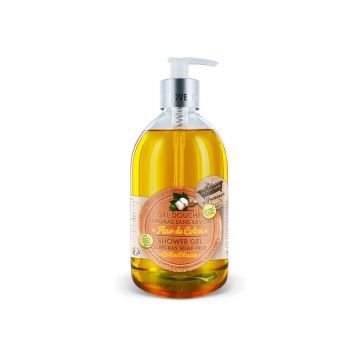 Gel de dus cu Floare de Bumbac Surgras fara sapun, 500ml, Les Petites Bains de Provence