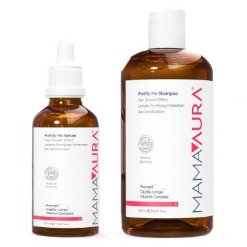 Pachet Fortify Me Mamaaura Sampon redensificator, 250 ml + Ser redensificator, 50 ml