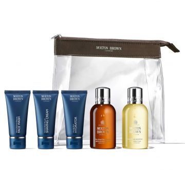 Set cadou pentru barbati, ideal pentru calatorii, Molton Brown Well Groomed Wayfarer, 5 piese