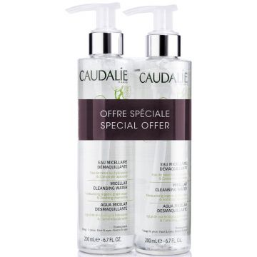 Set Duo Caudalie, Apa Micelara Demachianta, pentru toate tipurile de ten, 2 x 200 ml