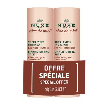 Set Duo Nuxe Reve de Miel – Balsam de buze hidratant vegan, 2 x 4 g