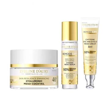 Set Eveline D’Aury 40+, Remodelift Therapy, cu Crema de fata 50 ml, Ser vitaminizant 30 ml si Crema pentru ochi si pleoape 20 ml