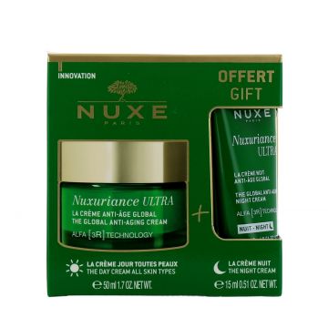 Set Nuxe Nuxuriance Ultra – Crema antirid de zi 50 ml si crema antirid de noapte 15 ml, pentru fata