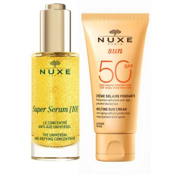 Set Nuxe – Super Serum [10] anti-age 30 ml si crema de fata cu protectie solara SPF 50, 50 ml