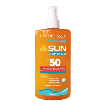 Spray invizibil bifazic cu protectie solara FPS50+ Sun, 300 ml, Gerocossen