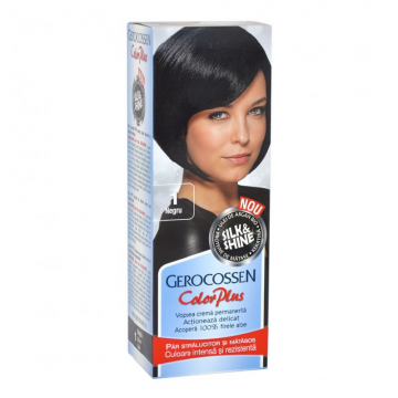 Vopsea de par Silk&Shine, 1 Negru, 50ml, Gerocossen