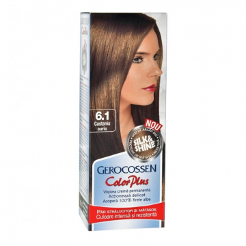Vopsea de par Silk&Shine, 6.1 Castaniu Auriu, 50ml, Gerocossen