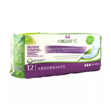 Absorbante normale din bumbac organic pentru incontinenta, 12 bucati, Organyc Absorbante normale din bumbac organic pentru incontinenta, 12 bucati, Organyc