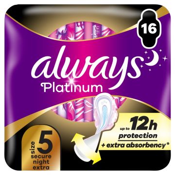 Absorbante Platinum Secure Night Extra, 16 bucati, Always Absorbante Platinum Secure Night Extra, 16 bucati, Always